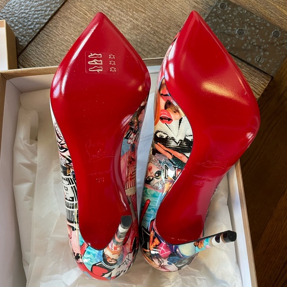 Christian louboutin hot chick xtian multi color patent stiletto sz 36 - Picture 9 of 9